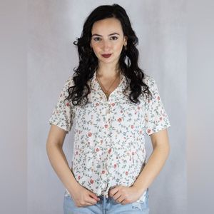 Vintage floral button up top